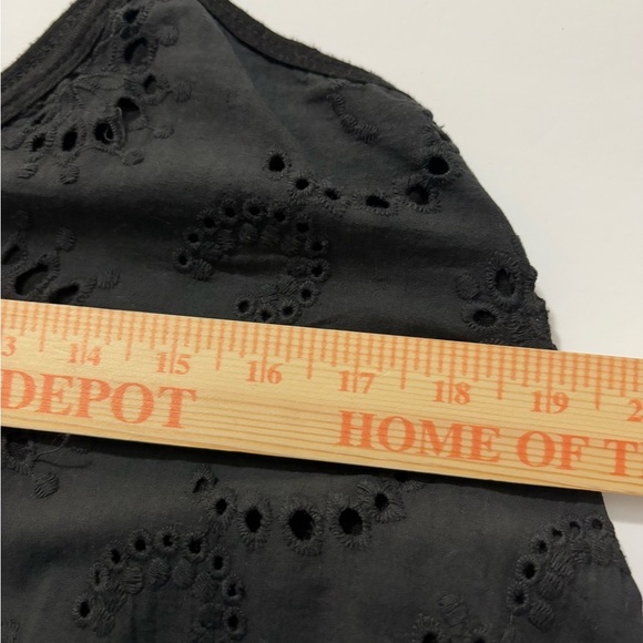 Bella Amore Black Eyelet Lace Midi/Mini Dress w/ Attached Liner. Spaghetti Strap - Picture 8 of 9